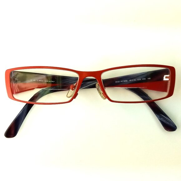 ETRO Eyeglasses Frame MOD VE H72 Red with Black Unisex Size 55/15/145 - Picture 7 of 8